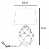 Dekoracyjna ceramiczna lampa stołowa nocna zielona z abażurem ARTI T01736BR-WH Cosmo Light 